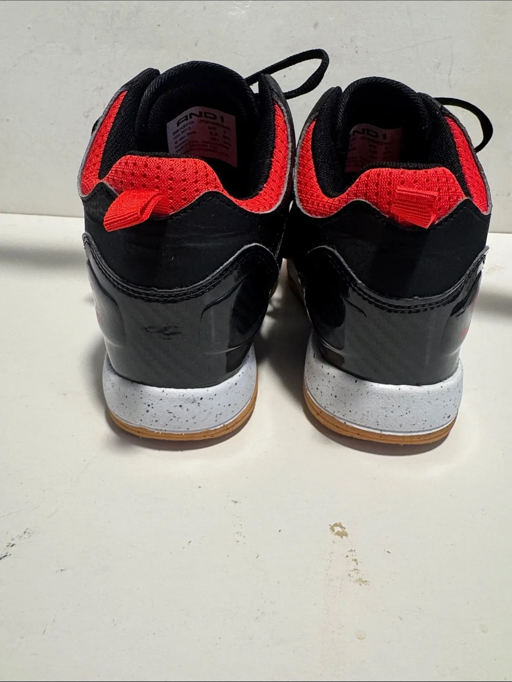 And1 Kids Black and Red High-Top Sneakers